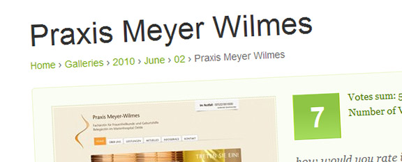 Meyer-Wilmes Webseite bei CSSMania